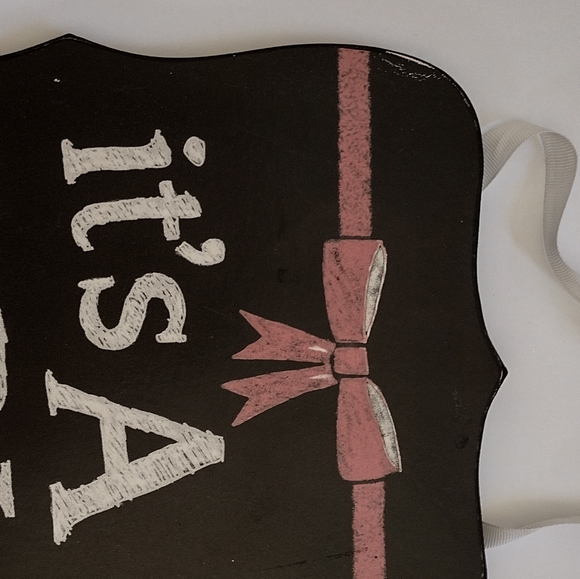 It's a Girl Wooden Sign, It's a Girl Baby Shower Decor, Gender Reveal Decor, Bow - Picture 10 of 11